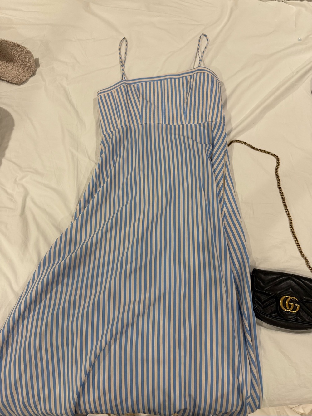 La ligne blue and white stripe midi dress